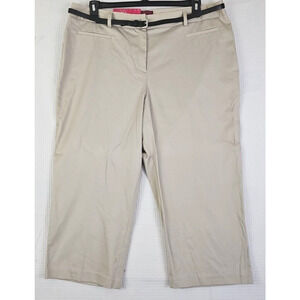 212 Collection ~Woman Size 18~ Beige Natural Fit Capris with Belt NWT